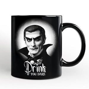 Dracula Spooky Portrait Personalized Mug Horror Villain Theme Halloween Gift with Custom Name Black 12oz - 1 of 4