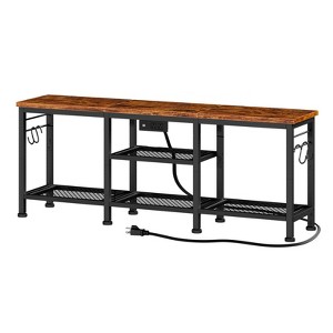 Itopfox TV Stand with Power Outlets, Entertainment Center with Open Storage Shelves for TVs, Media Console Table with Soundbar Shelf for Living Room - 1 of 4