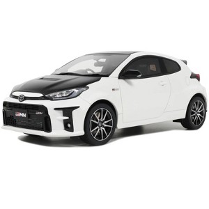 2022 Toyota GRMN Yaris RHD Platinum White Pearl with Black Hood and Top Limited Edition 1/18 Model Car by Otto Mobile - 1 of 4