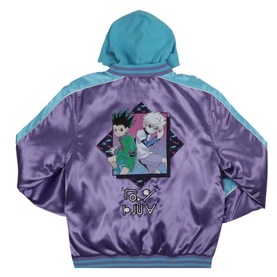 Hunter x Hunter Gon & Killua Long Sleeve Purple Hooded Satin Jacket-L — фото 2