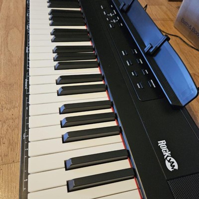  RockJam 88-Key Beginner Digital Piano with Full-Size  Semi-Weighted Keys, Power Supply, Keyboard Stand, Keyboard Bench, Sustain  Pedal, Simply Piano App Content & Key Note Stickers : Musical Instruments