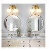 KAISITE 2 - Light Black and Gold Dimmable Bathroom Vanity Light with Globe Glass Shade - 4 of 4