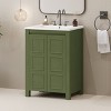 MOEPISY 24 inch Vintage Style Small Bathroom Vanity with Ceramic Sink, 2 Soft-close Doors, Adjustable Shelf - 2 of 4