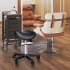 HOMCOM Rolling Saddle Stool, Swivel Salon Chair, Ergonomic Faux Leather Stool, Adjustable Height with Wheels for Spa, Salon, Massage, Office, Black - 3 of 4