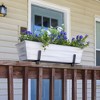 ACHLA Designs Small Cape Cod Rectangular Galvanized Steel Outdoor Planter Box for 2x4 Railings with Mounting Bracket White 22"x6.5" - 3 of 4