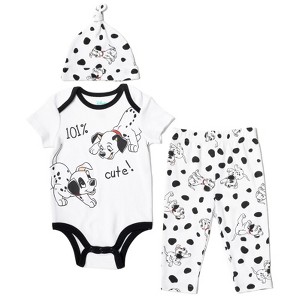 Disney The Aristocats Bambi Disney Classics 101 Dalmations Marie Baby Girls Bodysuit Pants and Headband 3 Piece Outfit Set Newborn to Infant - 1 of 4