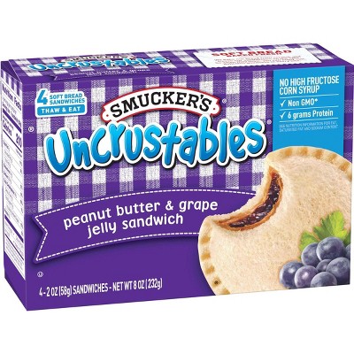 Smucker's Uncrustables Frozen Peanut Butter & Grape Jelly Sandwich - 8oz/4ct