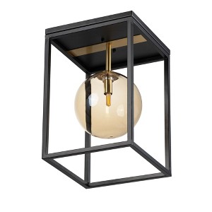 Maxim Lighting Fluid 1 - Light Flush Mount in  Black/Satin Brass - 1 of 4