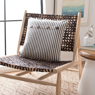 Kensing Black and White Striped Cotton Throw Pillow