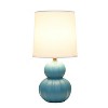 Simple Designs Chic Glow Stacked Double Gourd Ceramic Table Lamp Stylish Teal White Shade - 2 of 4