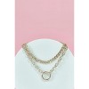 Slickblue Women's Necklace, Gold Chunky Two Chain Clasp Pendant, Trendy and Bold Style, 15-20" - 2 of 2