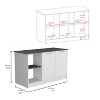 NicBex 2 Open Shelves Kitchen Island Cart with 2 Cabinets,Kitchen Island with Storage,Modern Kitchen Table,Island Table for Kitchen,White+Gray - 3 of 4