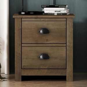 Galano Geordano 2-Drawer Bedside Table Cabinet Nightstand w/Drawers Storage (20 in. × 16.3 in. × 18.9 in.) in Dusty Gray Oak, Knotty Oak, Dark Gray Oak - 1 of 4