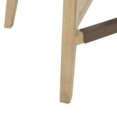 Glenwood Cream Swivel Counter Stool with Wood Legs and Metal Kickplate