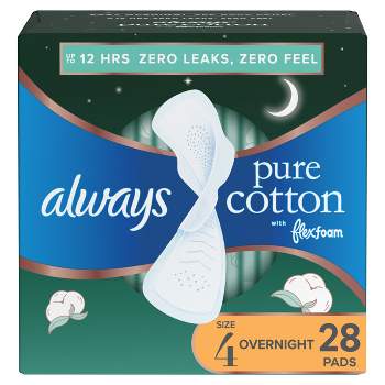 Cora Organic Cotton Overnight Pads Extra Long Super Absorbency -- 28 Pads -  Vitacost
