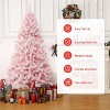 6ft Pink Artificial Christmas Tree,Prelit Snow Flocked Christmas Tree for Season Holiday Carnival Home Party Decoration - 3 of 4