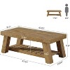 Lantine 47.24" Wood Coffee Table, Farmhouse 2-Tier Rectangular Center Tables for Living Room, Apartment, Home - 3 of 4