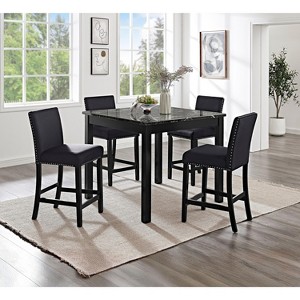 NicBex Dining Table Set for 4 Transitional Style 42" Counter Height Dining Set Faux Marble Table with 4 Chairs for Kitchen - 1 of 4