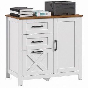 HOMCOM Filing Cabinet with 3 Drawers Printer Stand Adjustable Shelf ...