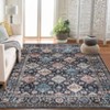 Fulvari Washable Taupe Vintage Traditional Mat Distressed Indoor Foldable Thin Rug Retro Accent Floral Non Slip Carpet - 4 of 4