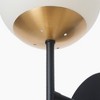Celestia 2-Light Matte Black Wall Sconce with Antique Brass Accent Socket and Matte Opal Glass Shades - Globe Electric: ETL Listed, Dimmable - 4 of 4