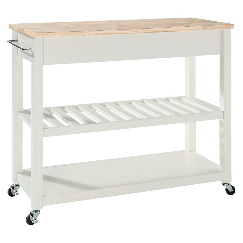 Natural Wood Top Kitchen Cart/Island with Optional Stool Storage - Crosley, 4 of 12