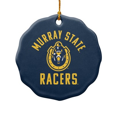 Murray State University Racers Logo Porcelain Scalloped Holiday Christmas Tree Ornament
