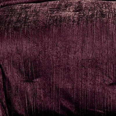 Plum Velvet Queen Comforter Set with Decorative Pillows