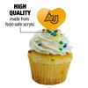 Adelphi University Primary Logo Heart Love Cupcake Picks Toppers Decoration Set of 6 - 3 of 4