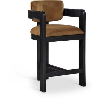 Meridian Furniture,Sacha Saddle Velvet Stool