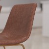Set of 2 Faux Leather Bucket Seat Dining Chairs with Frame - Merrick Lane - 2 of 4