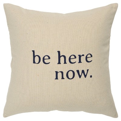'Be Here Now' Poly Filled Throw Pillow Black - Rizzy Home