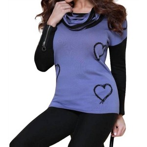 Women's Hearts Pullover W/ Infinity Scarf - ANGEL - 1 of 3