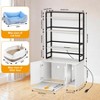 Garvee Cat Litter Box Enclosure Furniture with Shelves, Hidden Cat Litter Box Cabinet with Shelves, Sockets, Pull Out Tray - 3 of 4