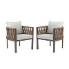 Gulches 2-Pieces Outdoor Metal Patio Club Chair, Patio Furniture Arm Chair with Cushion,Brown and Light Gray - 2 of 4