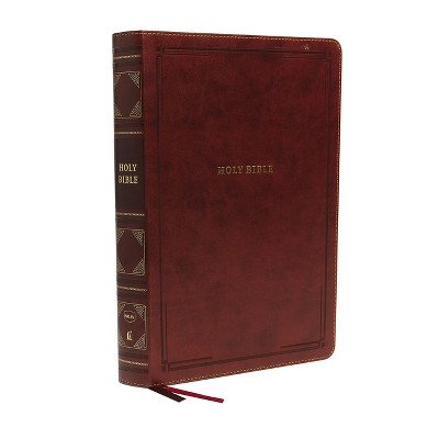 Nkjv, Reference Bible, Super Giant Print, Leathersoft, Brown, Red ...