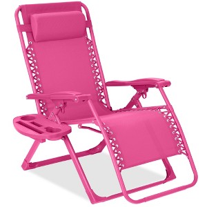 Best Choice Products Monochromatic Zero Gravity Chair, Folding Patio Recliner w/Side Tray, Headrest - 1 of 4