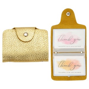 Unique Bargains Leather Slim ID Card Business Card Holder Wallets with 24 Slots 4" x 3" 2 Pcs - 1 of 4