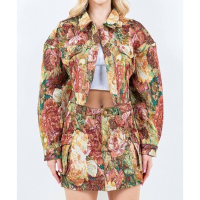 Women's Autumn Jacquard Crop Jacket - American Bazi