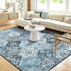 Machine Washable Area Rugs, Non-Slip Low Pile Accent Rug, Stain Resistant Faux Wool Oriental Carpet for Living Room, Bedroom - 4 of 4