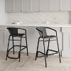 Emma and Oliver Set of Two Indoor/Outdoor Restaurant Style Rattan Barstools - 2 of 4