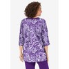 Woman Within 7-Day Three-Quarter Sleeve Grommet Notch Tunic - 3 of 4