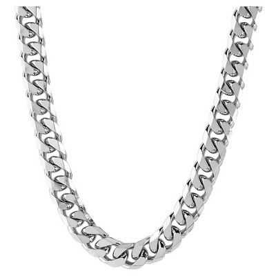 Polished Cuban Link Necklace for Men, Stainless Steel Chain Necklace, Gift  for Men, Silver Cuban Link Chain for men