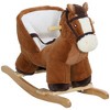 Whisen Toddler Rocking Horse, 3-Sided Seat with Safety Belt & Footrest, Cozy, Steady & Safety-Tested, Gift for Kids - Brown - 4 of 4