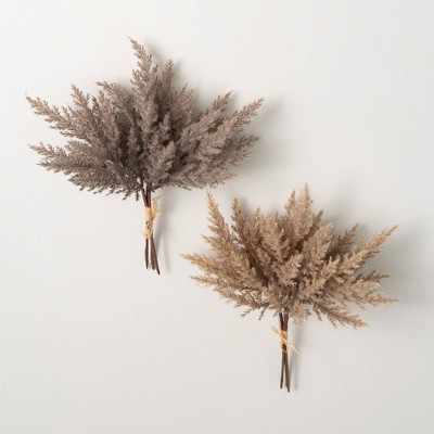 14"H Sullivans Pampas Grass Bush Bundles Set of 2, Brown