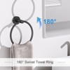 Itopfox 5 Piece Matte Black Bathroom Hardware Set with 23.6 Inch Towel Bar Towel Rack Toilet Paper Holder with Shelf Wall Mount - 4 of 4