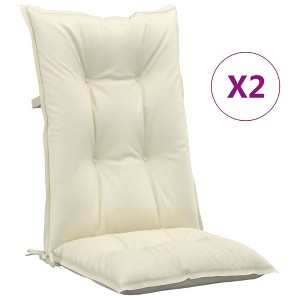 vidaXL Highback Chair Cushion Set of 2 Cream Polyester, PP hollow fiber - 1 of 4