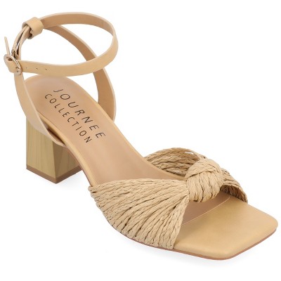 Journee Collection Womens Galinda Low Block Heel Sandals