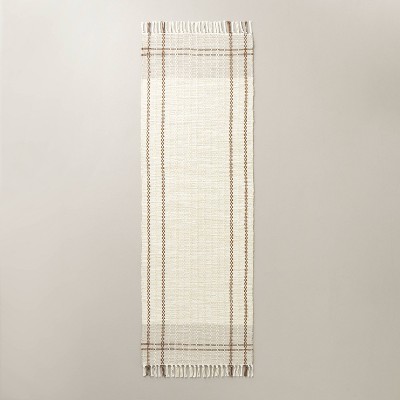 Neutral Color Block Plaid Handmade Woven Area Rug Tan/Cream/Cocoa - Hearth & Hand™ with Magnolia