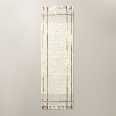 Neutral Color Block Plaid Handmade Woven Area Rug Tan/Cream/Cocoa - Hearth & Hand™ with Magnolia - image 1 of 4